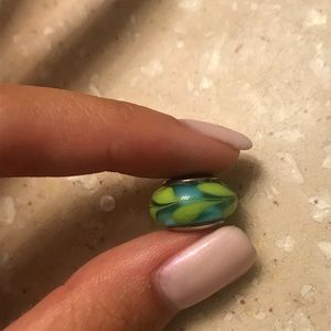 Blue and Green Leaf Pandora Charm